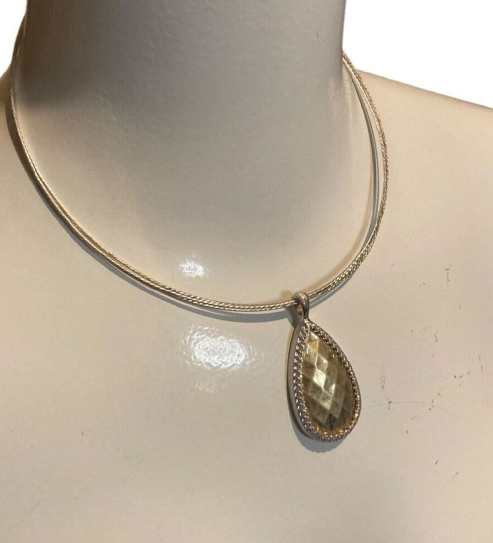 NWT RIGID necklace Nine West teardrop pendant casual Vintage America boho chic